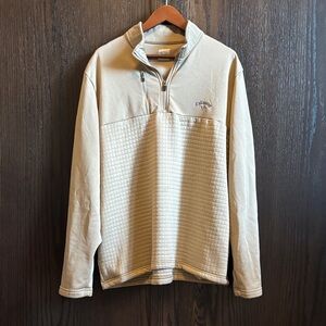 Callaway Men's Cream Quarter-Zip Pullover with Quilted Front